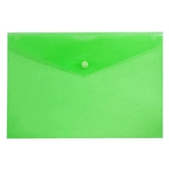 Папка-конверт на кнопке А4 KWELT 0,18мм Прозрачная Зеленая