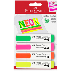 Набор маркеров по ткани Faber-Castell Textile Neon 4цв 1-5мм