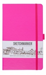 Скетчбук Sketchmarker 13*21cм 80л. 140г/м2 слоновая кость Неоновая фуксия