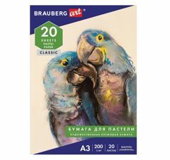 Папка для пастели BRAUBERG А3 20л 200г/м2 слоновая кость, Скорлупа