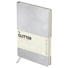 Ежедневник недатированный А5 136л. BG Glitter. White белый