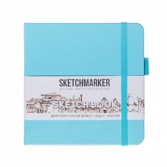 Скетчбук Sketchmarker 12*12cм 80л. 140г/м2 слоновая кость Небесно-голубой